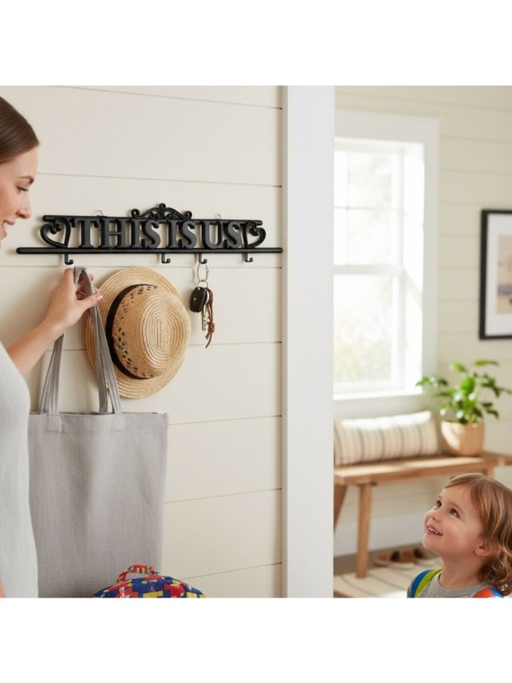 This Is Us Decorative Wall Hook With Heart Accents